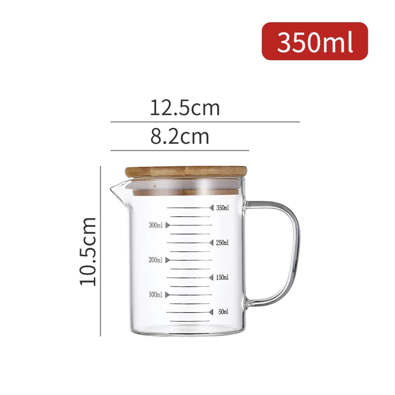 Walfos Glass Measuring Cup With Scale Measuring Cup Household High Temperature Thickened Transparent Milk Cup Kitchen Baking Cup - Walfos® Kitchenware