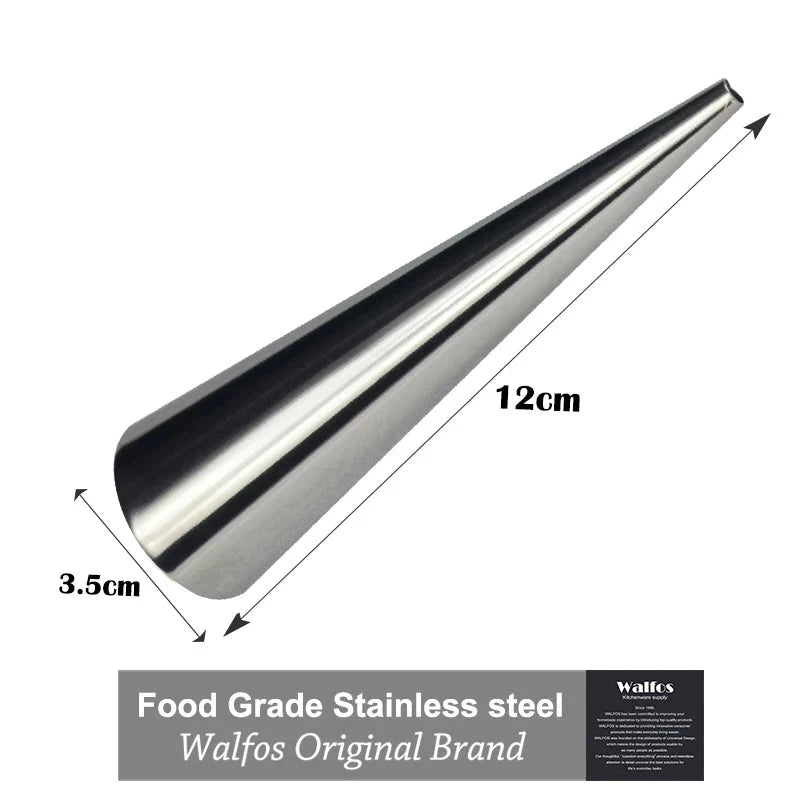 sets of 8 Large Size Stainless Steel Pastry Cream Horn Moulds Conical Tube Cone Pastry Roll Horn Mould Baking Mold Tool - Walfos® Kitchenware