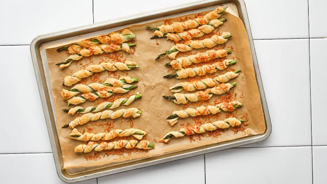 Asparagus with puff pastry