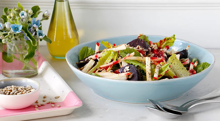 Roasted Beet and Apple Salad with Celery and Cranberry Vinaigrette - Walfosbrand.com