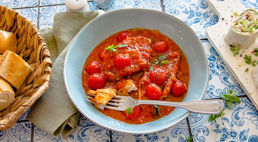 Cod in Tomato Sauce with Aromatic Herbs - Walfosbrand.com