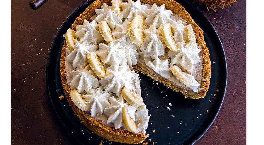 Banana Cream Tart with Coconut and Oat Crust - Walfosbrand.com