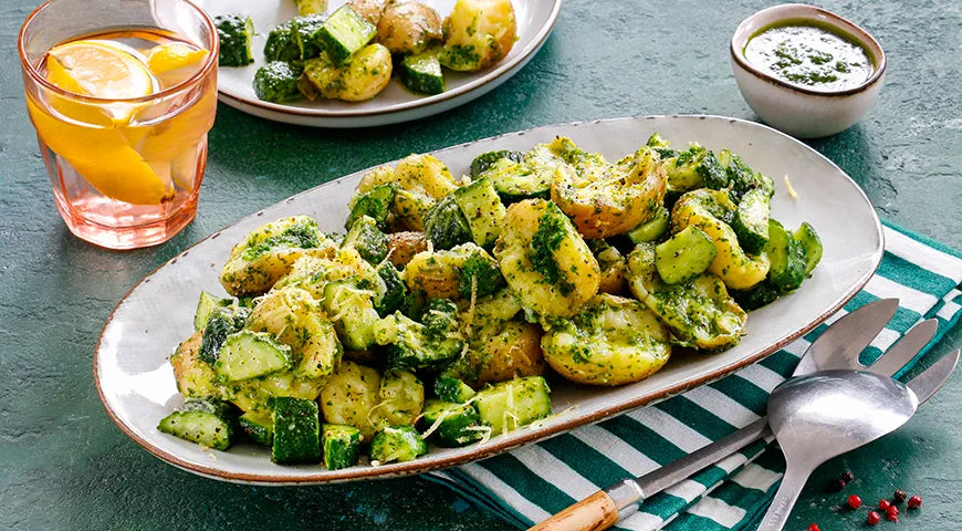 Potato Salad with Lemon Cucumbers and Parsley Pesto - Walfosbrand.com
