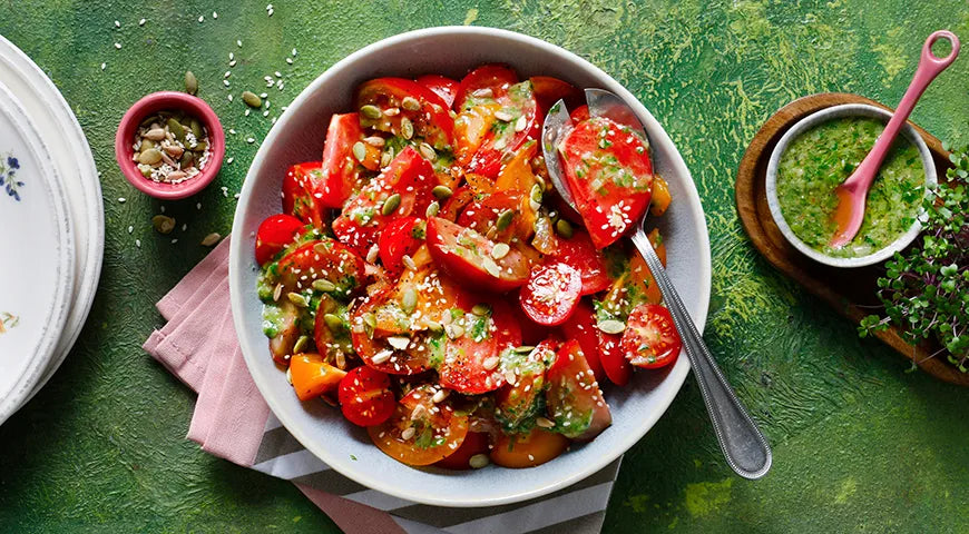 Tomato Salad with Green Onion Dressing - Walfosbrand.com