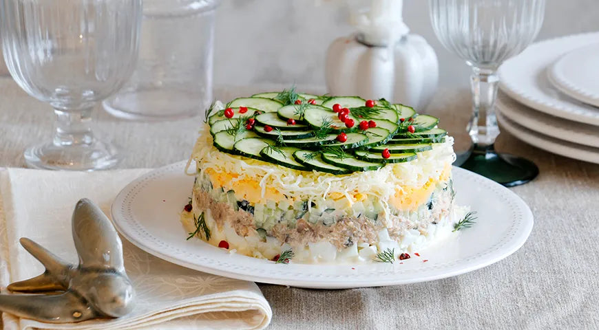 Classic Mimosa Salad with Cucumber - Walfosbrand.com