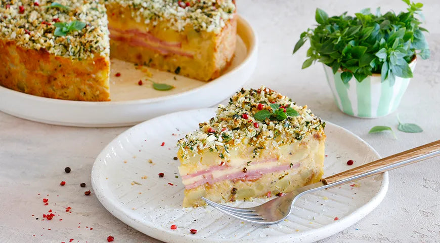 Potato Pie with Ham and Cheese (Картофельный пирог с ветчиной и сыром) - Walfosbrand.com