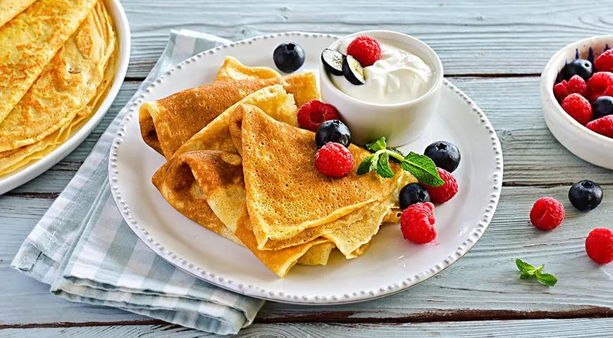 Very Tasty Thin Blini with Holes on Ryazhenka (Fermented Baked Milk) - Walfosbrand.com