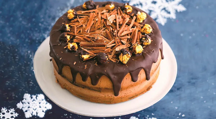 Nut Sponge Cake with Chocolate Decor - Walfosbrand.com