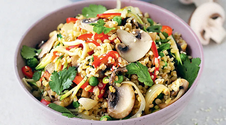 Bulgur with Mushrooms and Vegetables - Walfosbrand.com