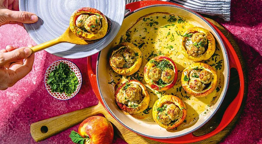 Baked Apples with Turkey Meatballs - Walfosbrand.com