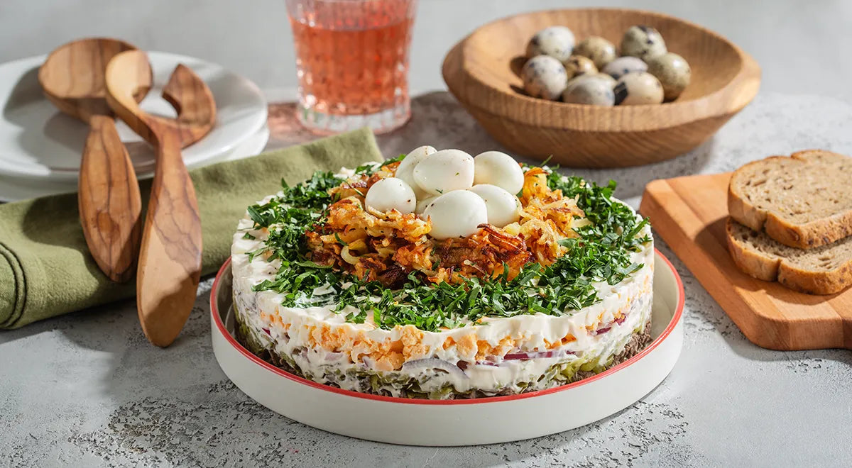 Bird’s Nest Salad Recipe with Beef and Potatoes - Walfosbrand.com