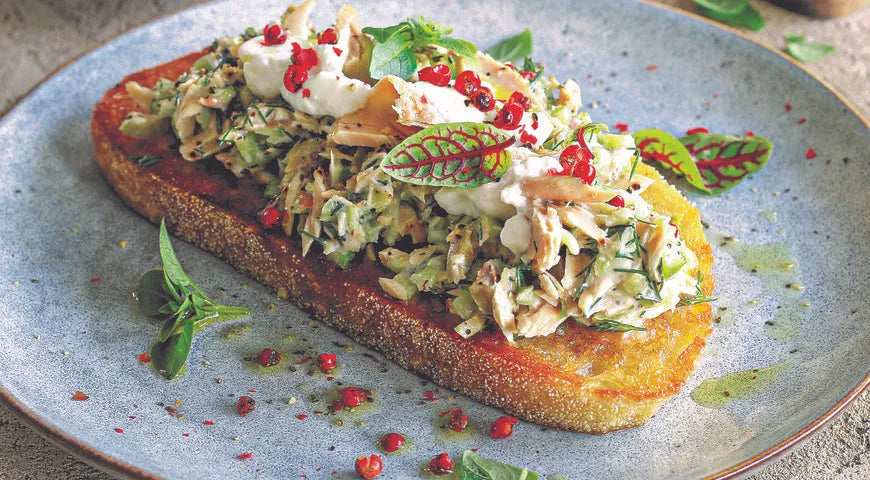 Tuna Salad with Matsoni on Toasted Bread - Walfosbrand.com