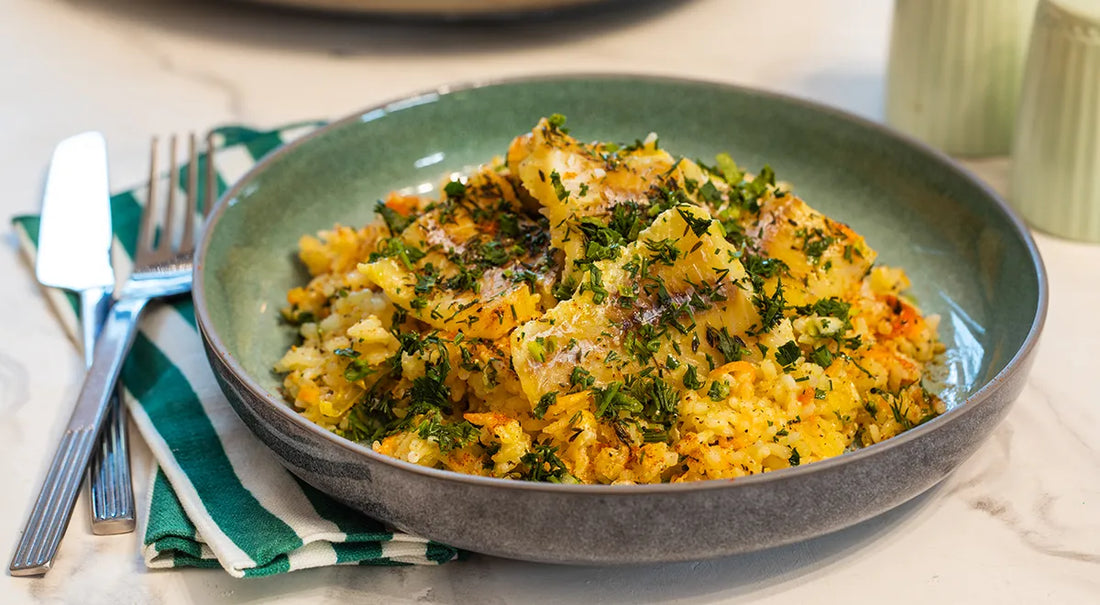 Pan-Seared Pollock Recipe with Rice and Vegetables - Walfosbrand.com