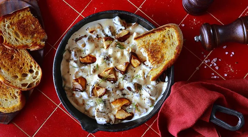 Mushrooms with Sour Cream in a Skillet (Smetannye Griby) - Walfosbrand.com