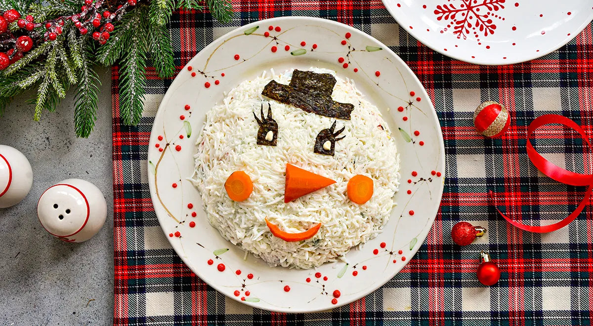 Snowman Salad with Crab Sticks - Walfosbrand.com