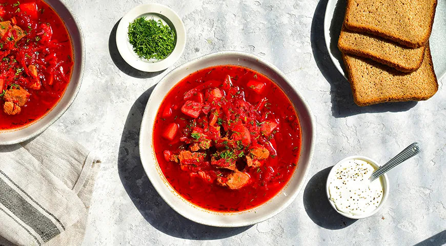 Classic Russian Beet Soup with Meat (Svekolnik) - Walfosbrand.com