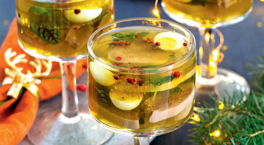 Classic Russian Aspic with Veal Tongue and Quail Eggs - Walfosbrand.com