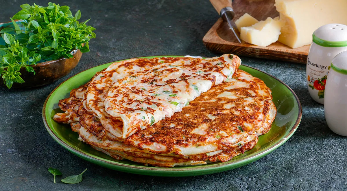 Kefir Pancakes with Sausage and Cheese - Walfosbrand.com