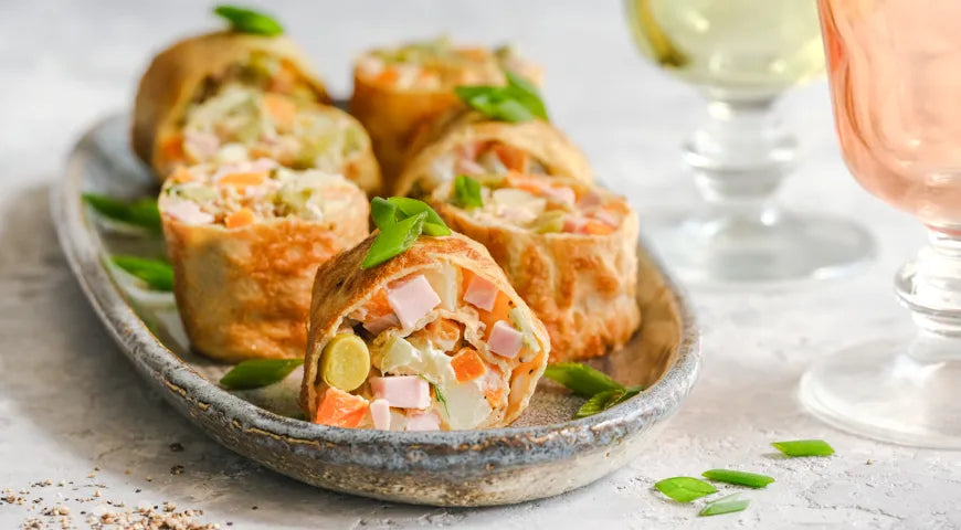Original Olivier Salad Sushi Roll (Japanese Pancake Wrap) - Walfosbrand.com