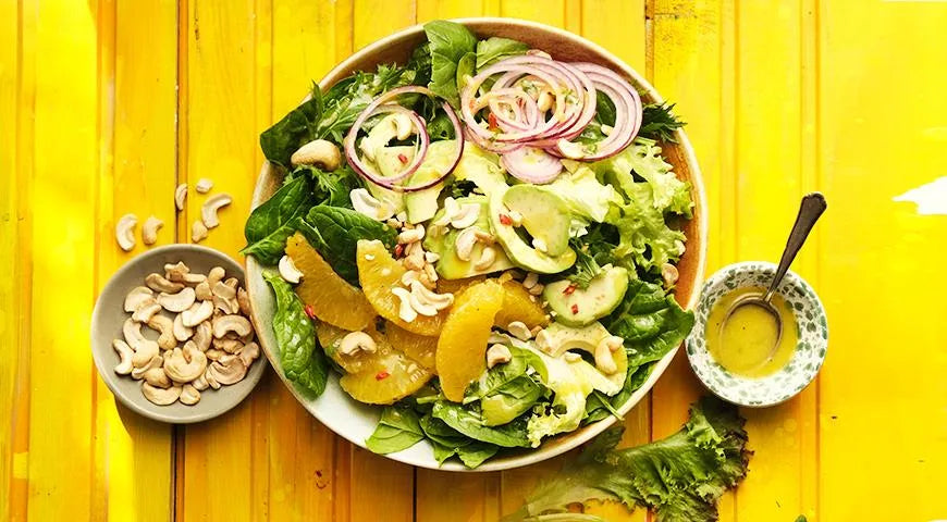Avocado and Orange Salad with Cashews and Honey-Mustard Dressing - Walfosbrand.com