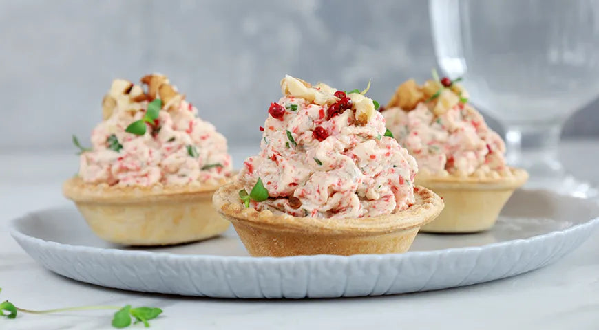 Tartlets with Crab Sticks and Cream Cheese: A Russian Party Appetizer - Walfosbrand.com