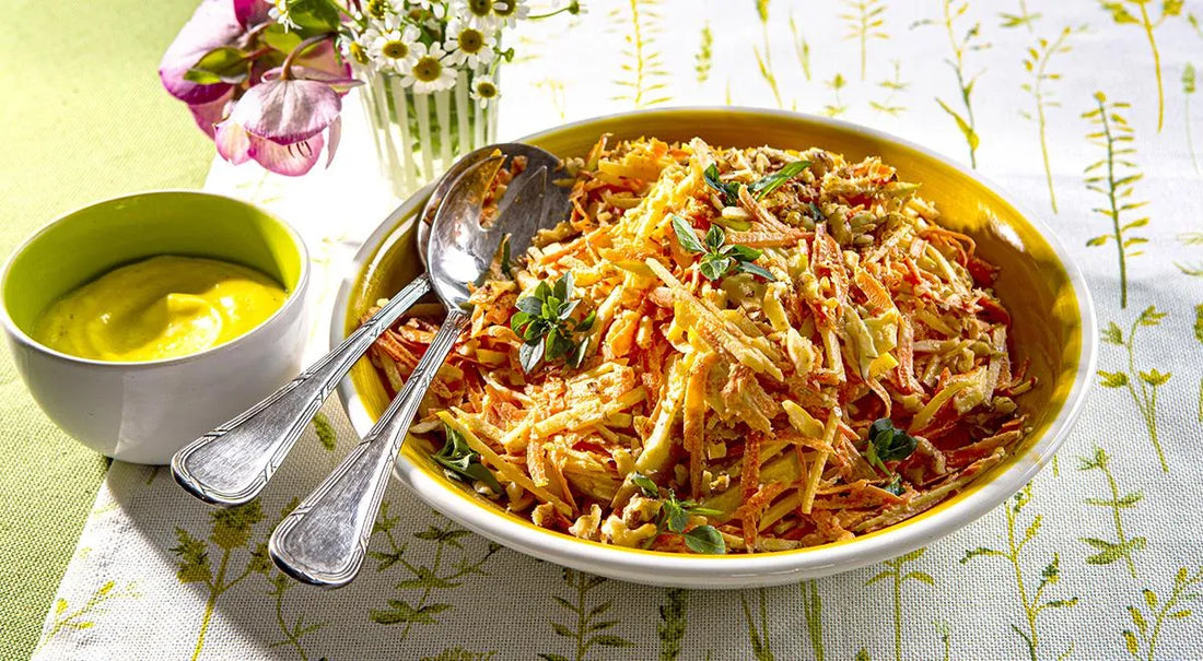 Carrot and Apple Salad with Spicy Homemade Mayonnaise - Walfosbrand.com