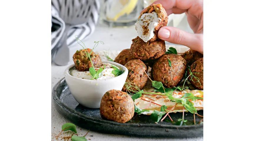 Quinoa and Lentil Falafel with Yogurt and Lavash - Walfosbrand.com