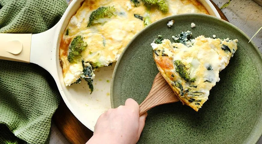 Spinach and Broccoli Oven-Baked Omelet with Mozzarella and Ricotta - Walfosbrand.com