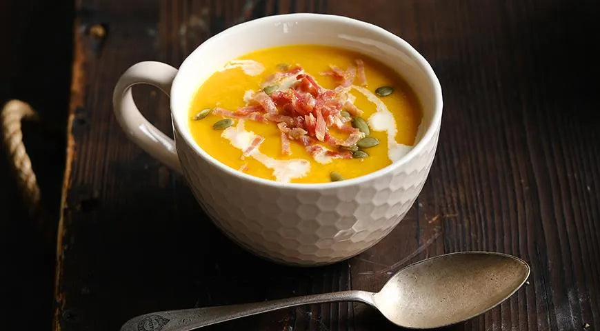 Creamy Pumpkin Soup with Bacon and Cream - Walfosbrand.com