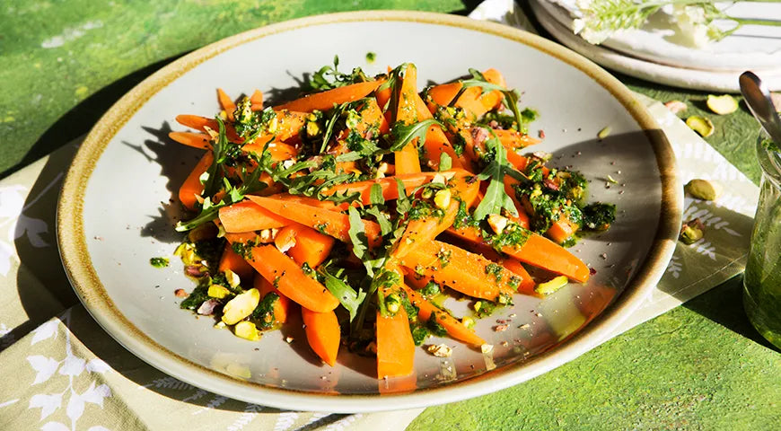 Blanched Young Carrots with Pistachio Pesto - Walfosbrand.com