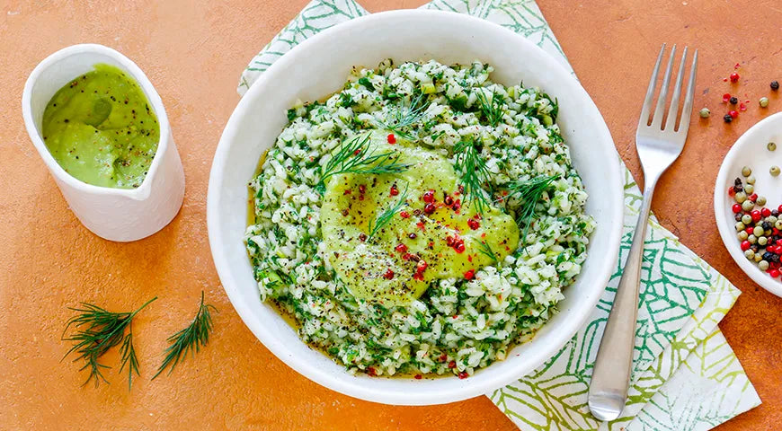 Green Rice with Avocado Dressing (Zelenyy Ris s Zapravkoy iz Avokado) - Walfosbrand.com