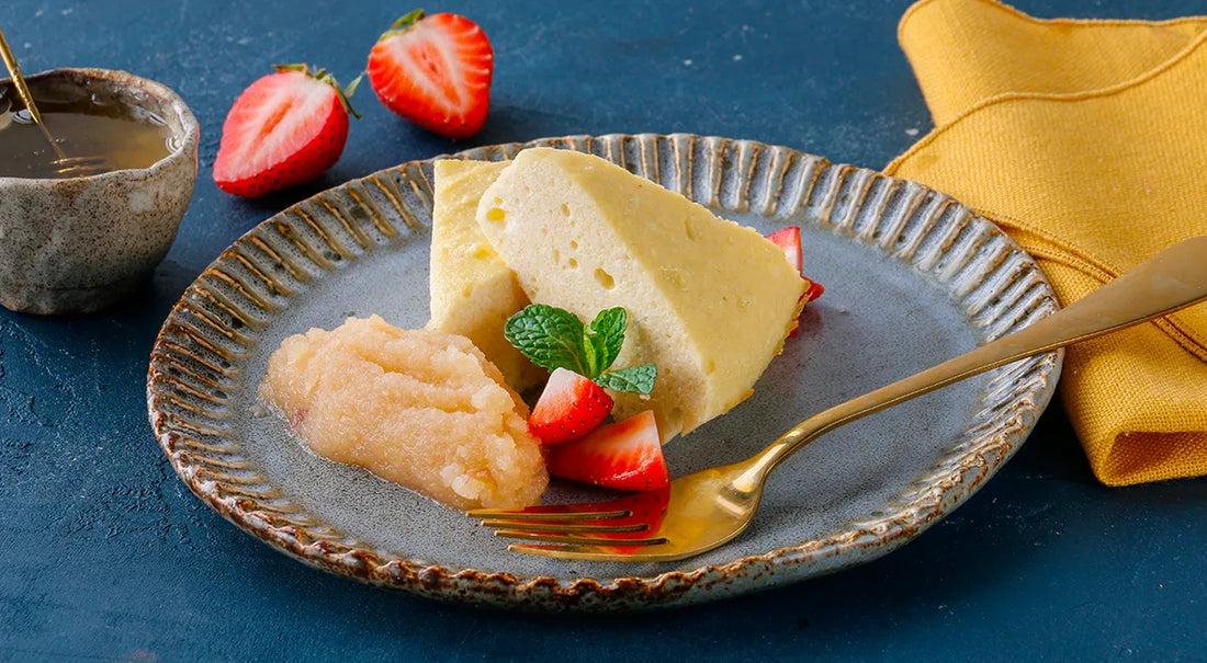 Steamed Cottage Cheese Pudding with Baked Apple Sauce - Walfosbrand.com