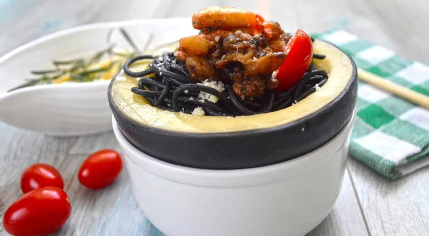 Fettuccine Marinara Flambé with Fiery Cheese Wheel - Walfosbrand.com