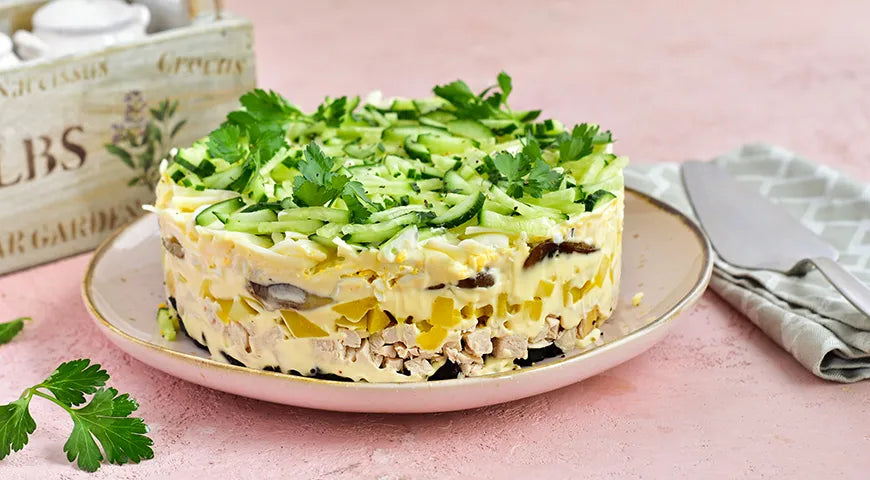 Mushroom and Melted Cheese Salad - Walfosbrand.com