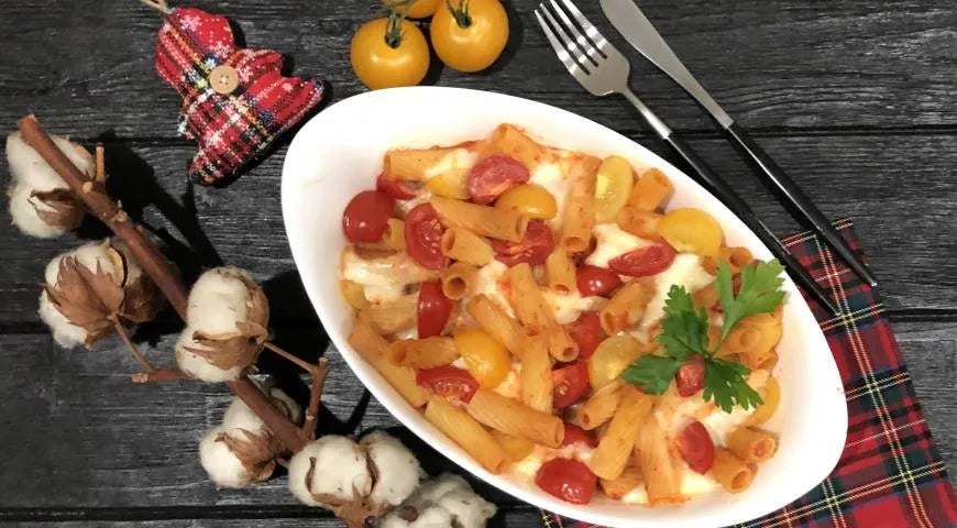 Baked Pasta with Mozzarella in Tomato Sauce - Walfosbrand.com