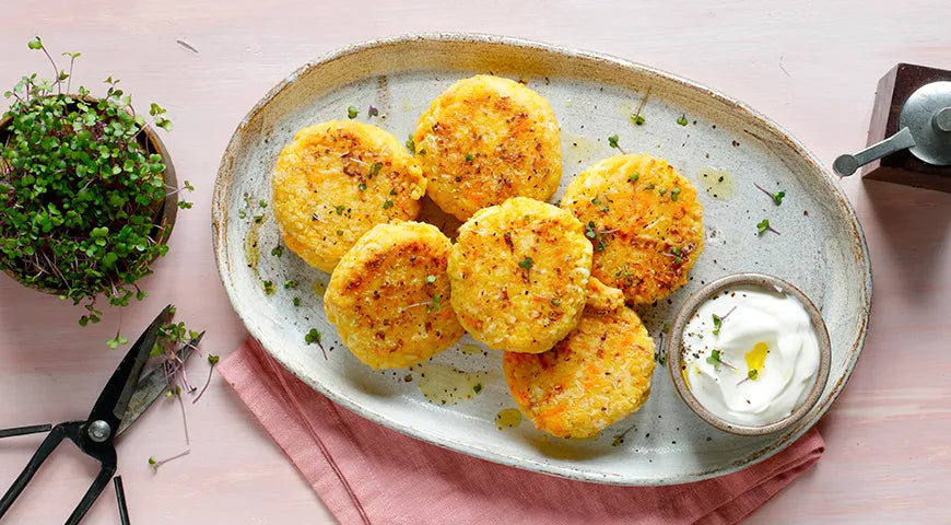 Vegetable Millet Patties with Sour Cream - Walfosbrand.com