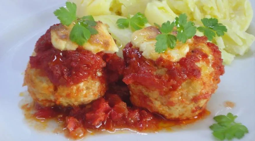 Turkey Meatballs with Tomato Sauce and Cream Cheese - Walfosbrand.com
