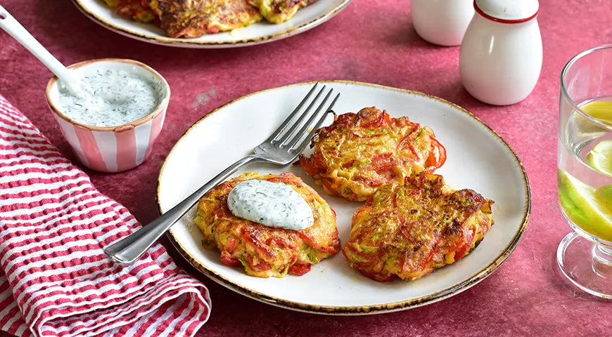 Zucchini Fritters with Sweet Pepper - Walfosbrand.com