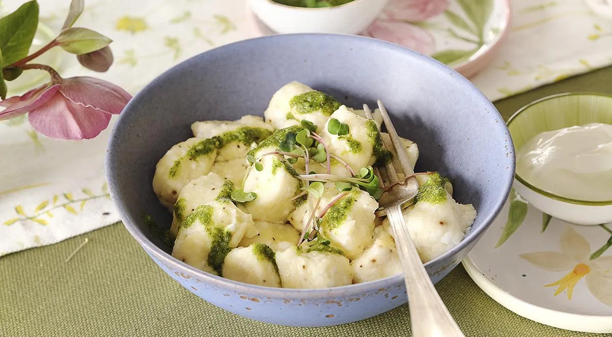 Lazy Vareniki with Parmesan and Pesto Sauce - Walfosbrand.com