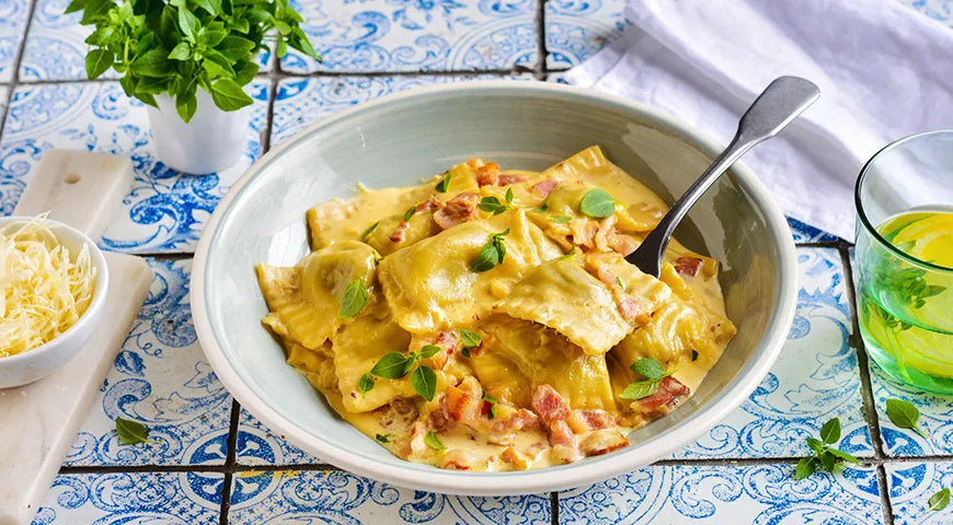 Creamy Ravioli Carbonara - Walfosbrand.com