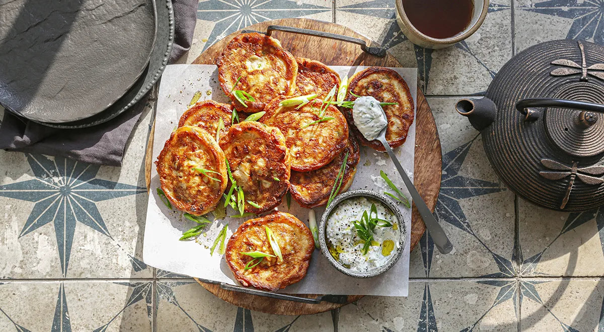 Savory Sausage and Cheese Kefir Pancakes (Oladi) - Walfosbrand.com