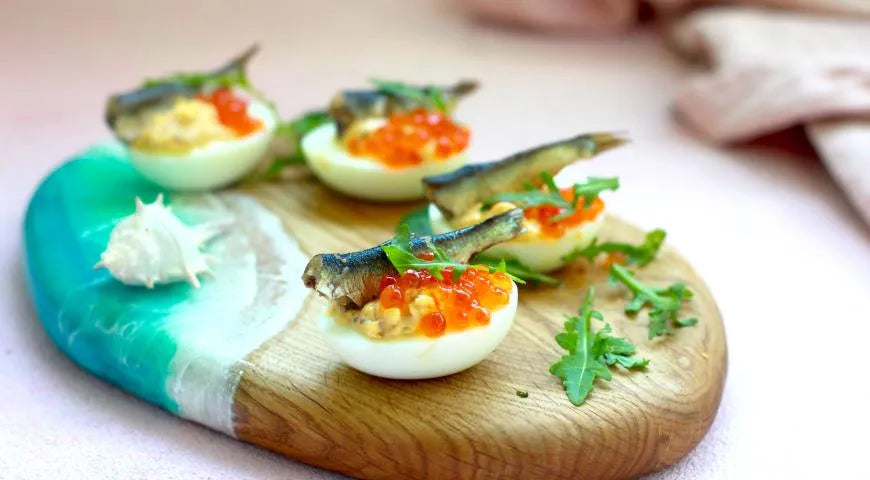Stuffed Eggs with Caviar and Sprats - Walfosbrand.com