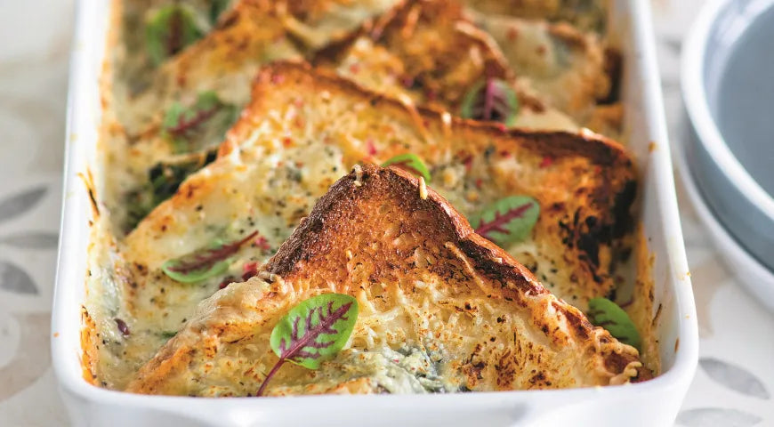 Savory French Toast Bake with Spinach and Cheese - Walfosbrand.com