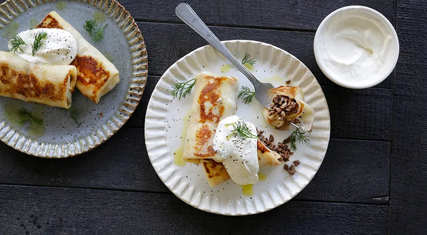 Blini with Meat and Mushrooms - Walfosbrand.com