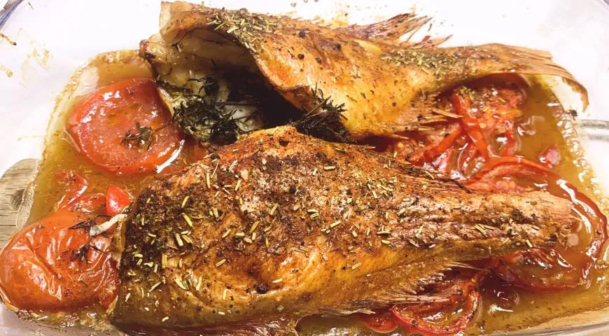 Baked Sea Bass with Roasted Peppers and Tomatoes - Walfosbrand.com
