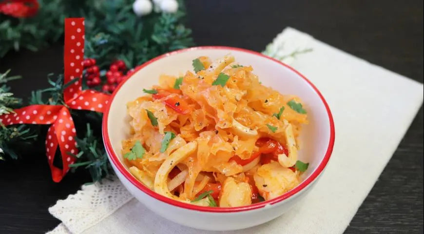 Ice Mushroom Salad with Shrimp and Squid - Walfosbrand.com