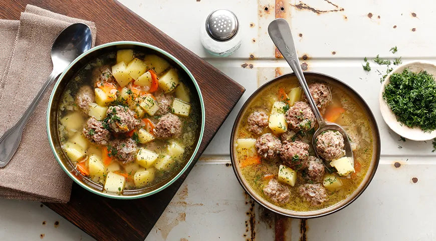 Hearty Meatball and Potato Soup - Walfosbrand.com