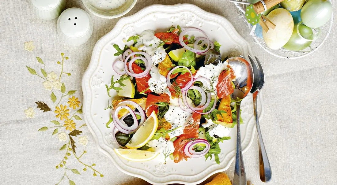 Smoked Trout and Apple Salad with Pan-Fried Adyghe Cheese - Walfosbrand.com