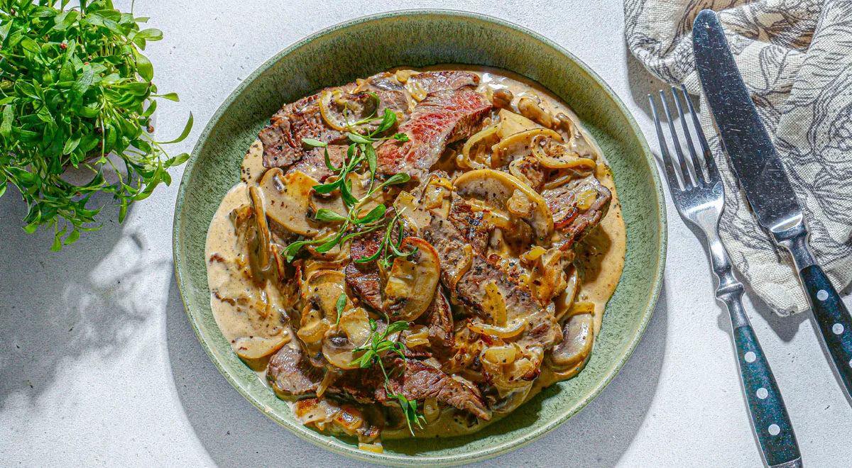 Quick Beef Stroganoff from Blade Steak on the Grill - Walfosbrand.com