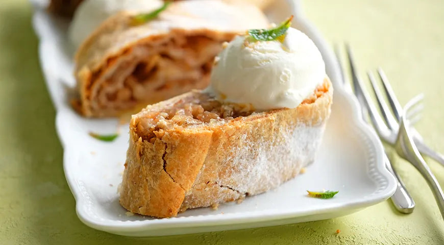 Apple-Walnut Strudel with Ice Cream - Walfosbrand.com